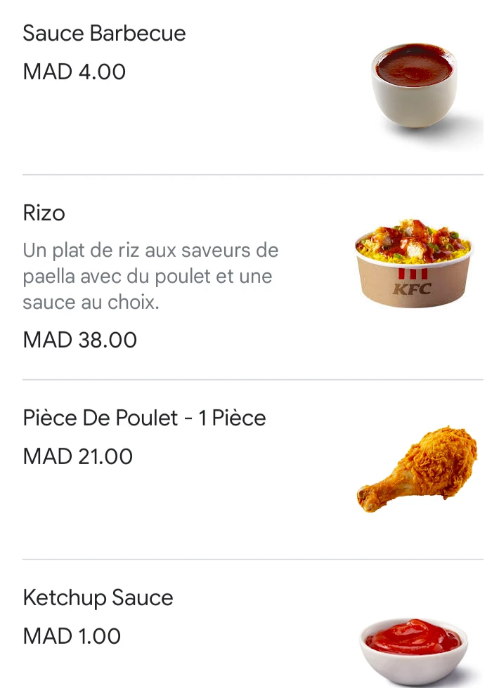 KFC Delivery Marrakech 19 KFC Marrakech Delivery Menu