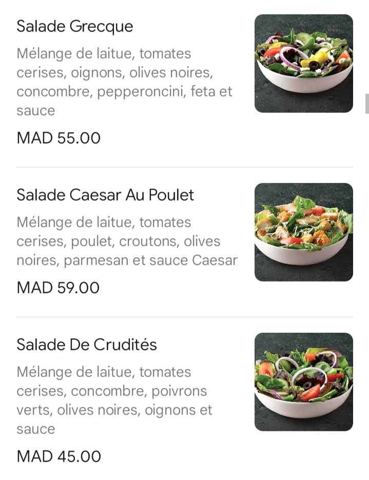 Papa john's marrakech menu price