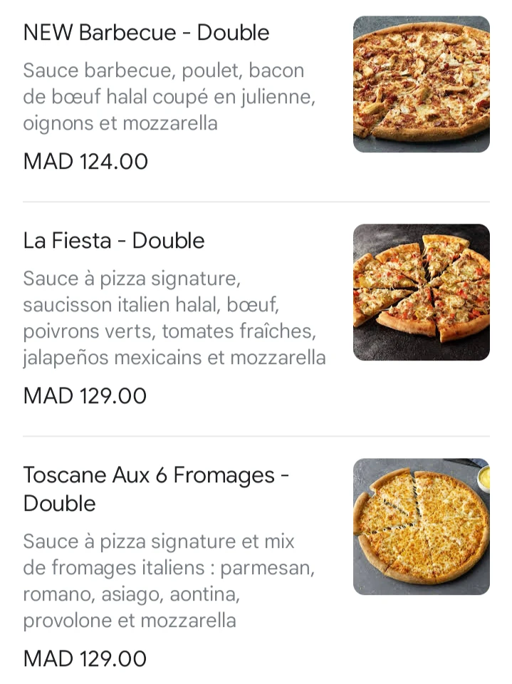 Papa john's marrakech menu 