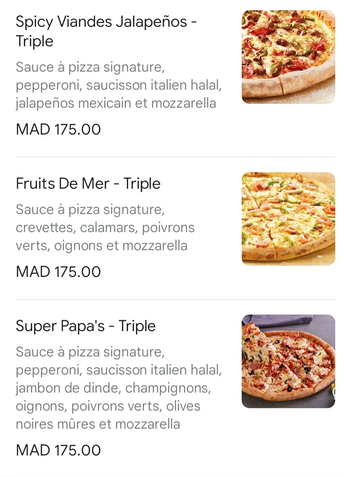 Papa johns marrakech delivery menu