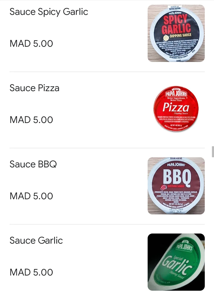 Papa john's Sauces