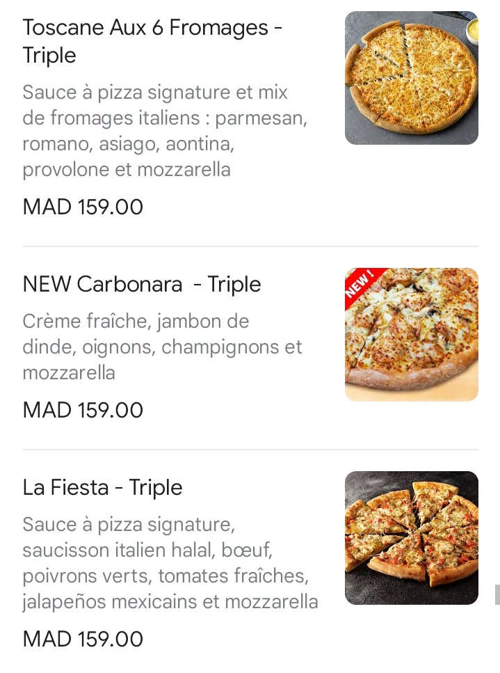 Papa john's marrakech menu prices